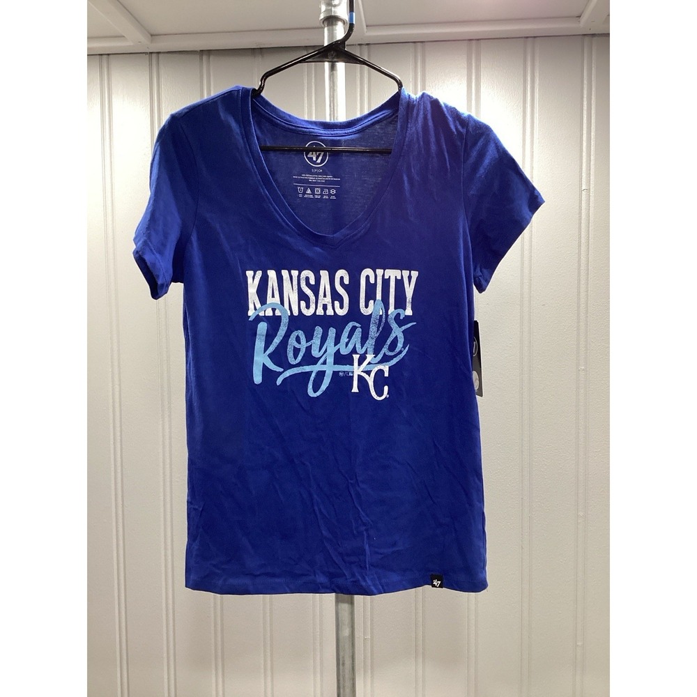 '47 Brand Kansas City Royals Blue V-Neck T-Shirt Women's Size Small